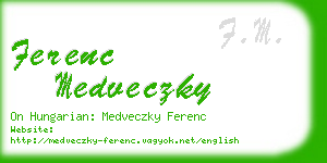 ferenc medveczky business card